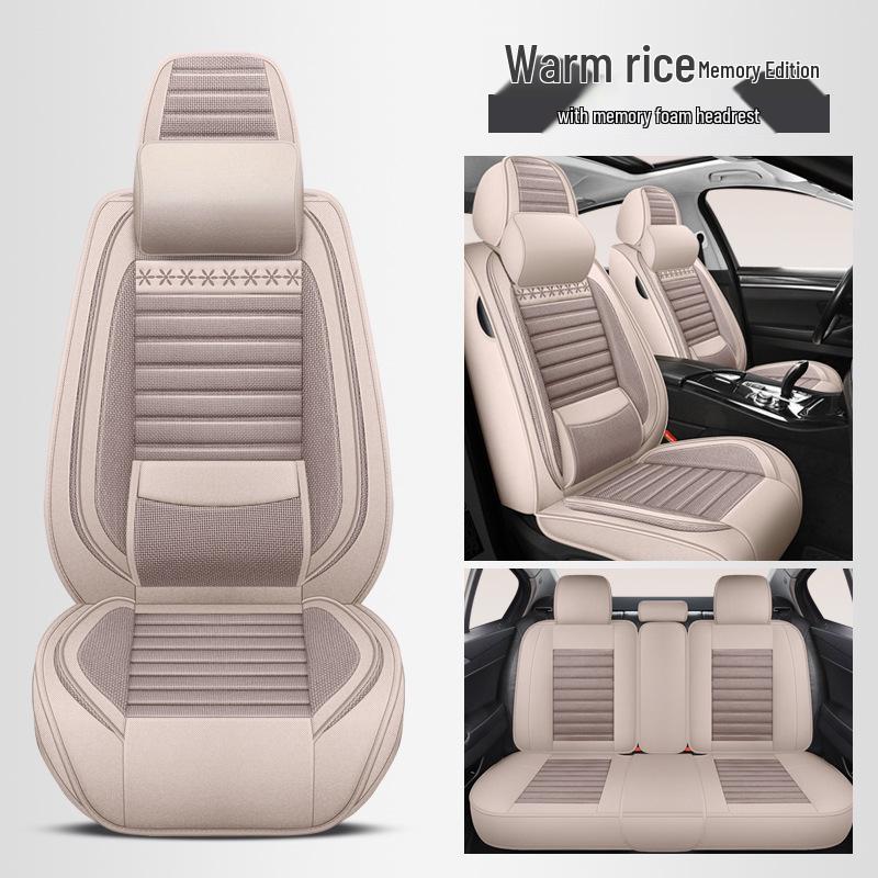 Linen Car Seat Cushion for Dongfeng Peugeot Models: 4008, 206, 207, 307, 408, 308, 2008, 5008