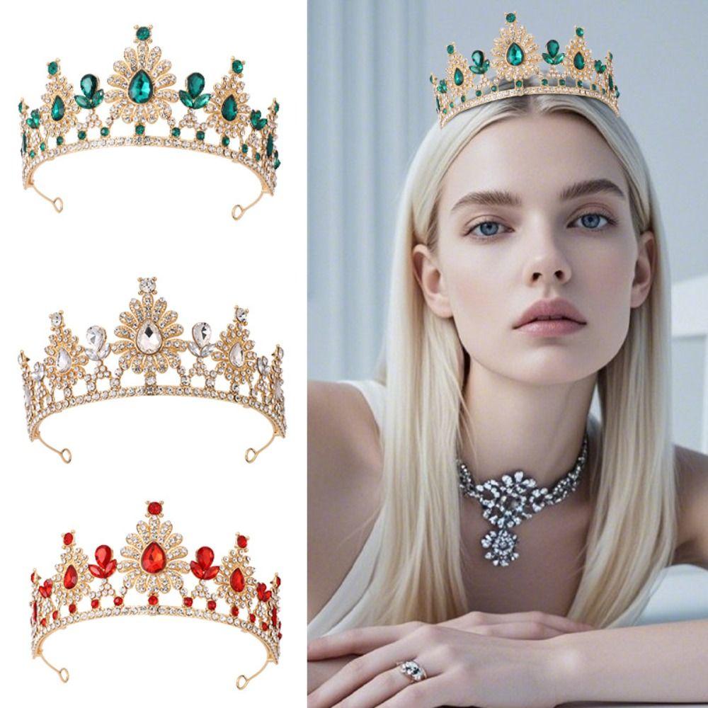 Multicolor Bridal Crown Luxury Queen Princess Tiara Baroque Pageant Crown Hair Dress Accessories