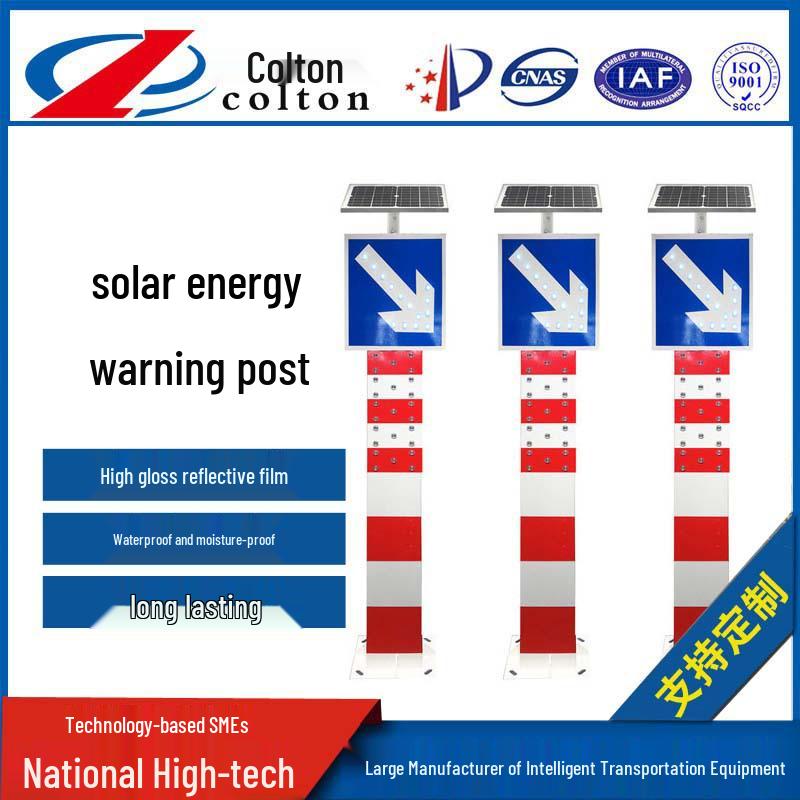 LED Solar Translucent Luminous Traffic Warning Post Solar Warning Post