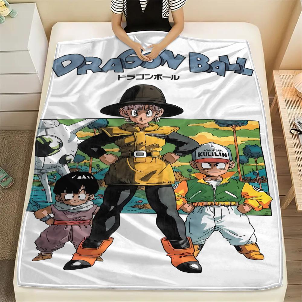 Dragon Ball Character Print Flannel Blanket High Quality Comfortable for All Seasons Home Decor Warmth and Comfort Perfect for Christmas Gifts