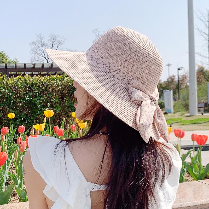 Elegant French Retro Straw Sun Hat for Women - Breathable, Wide Brimmed Beach Cap with Bowknot Design Outdoor Accessories|Elegant French Style