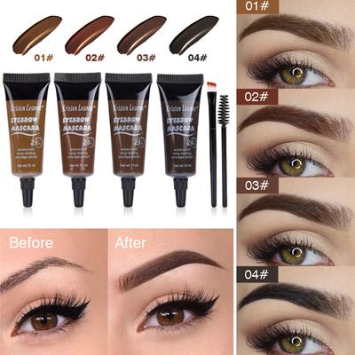 Crema de Gel para cejas de 4 colores con cepillo resistente al agua tinte rápido tinte fácil DIY potenciadores naturales tatuaje de cejas maquillaje cosmético