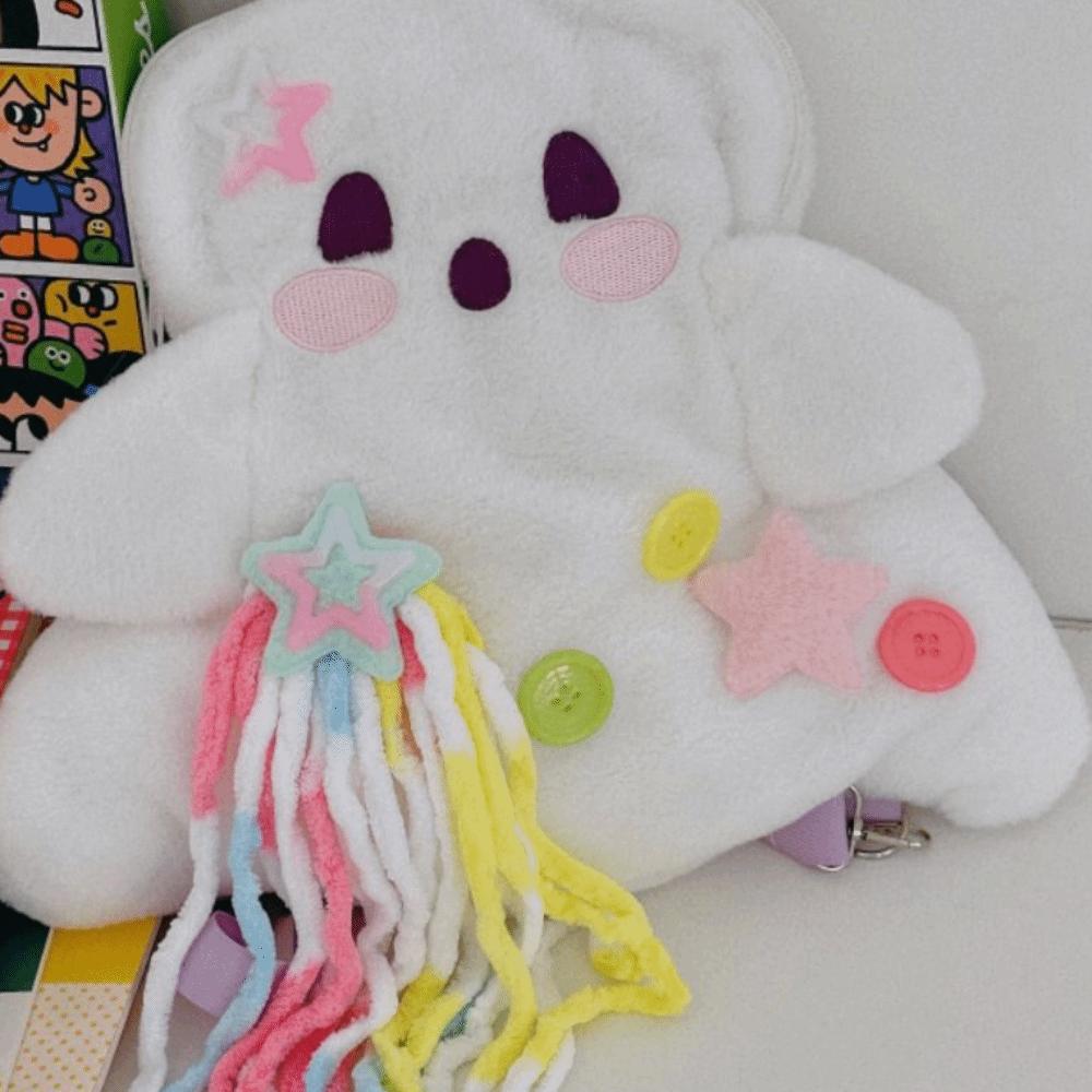 Korean Style Plush Ghost Backpack Large Capacity School Bag Doll Stuffed Plush Bag  Kindergarten
