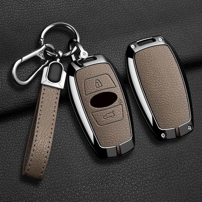 Zinc Alloy Leather Car Key Case For Subaru Brz Forester Legacy Outback Wrx Sti Impreza Xv Crosstrek Key Fob Car Accessories