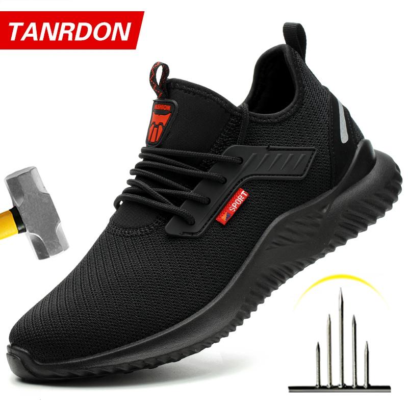 Safety Shoes Men With Steel Toe Cap Anti-smash Men Work Shoes Sneakers Light Puncture-proof Indestructible Shoes Tactical Boots