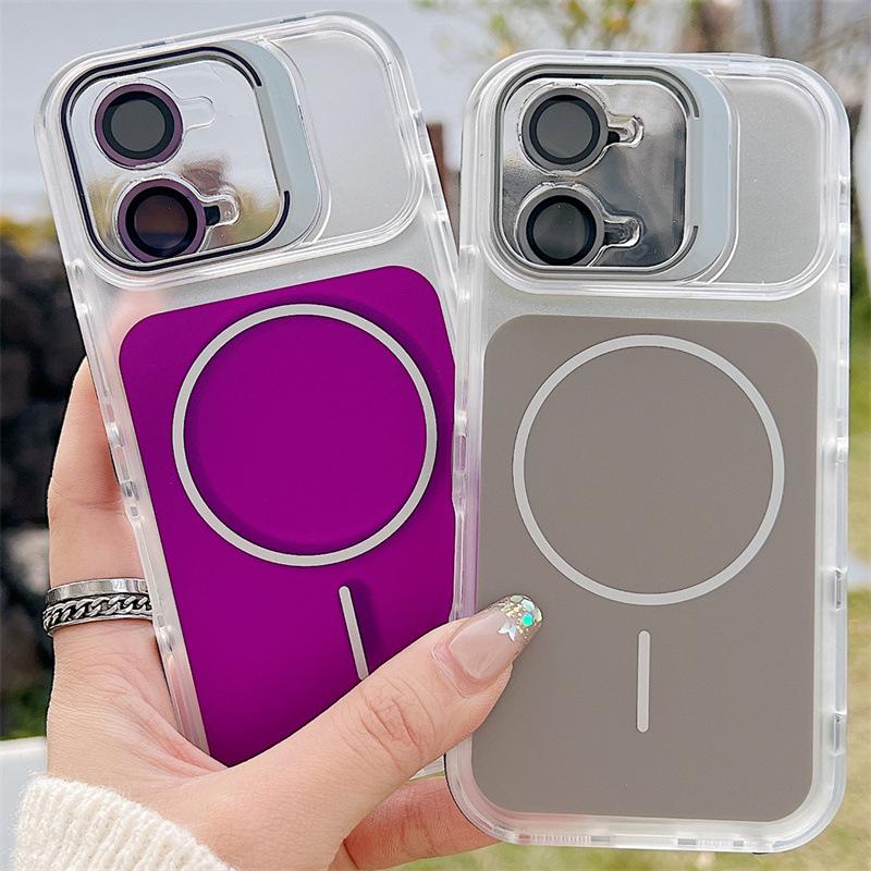 Magnetic Electroplated Lens Holder Phone Case: Compatible with iPhone 17 and Apple Models 11-16