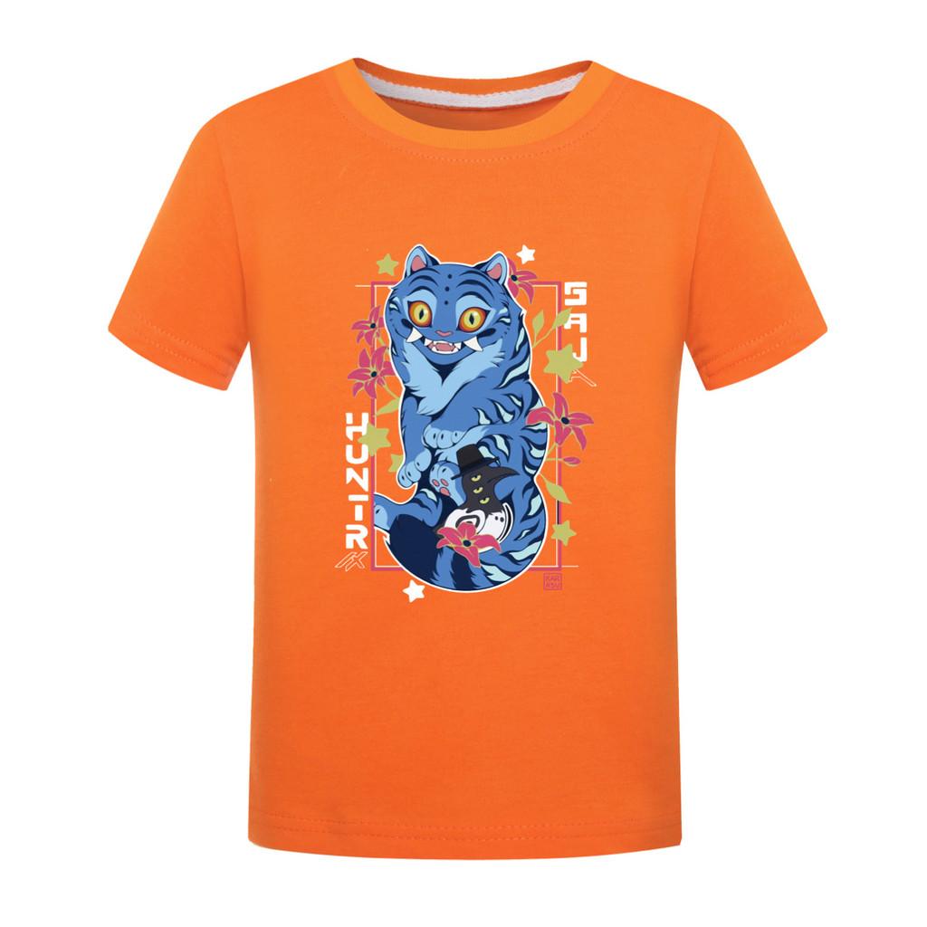 

4860 Детская повседневная хлопковая футболка с короткими рукавами для девочек и мальчиков Derpy Rumi Mira Zoey 170cm оранжевый