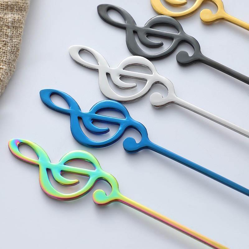 Nádobí na kávu Nádobí z nerezové oceli Hudební nota Kreativní Lžíce na kávu Lžička na mléko Zmrzlina Míchání Dezertní lžíce Nádobí