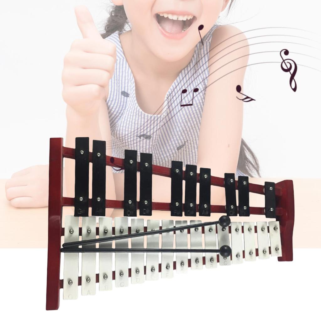 25 Note Glockenspiel Xylophone with Mallets Exquisite Craftsmanship Portable Musical Instrument