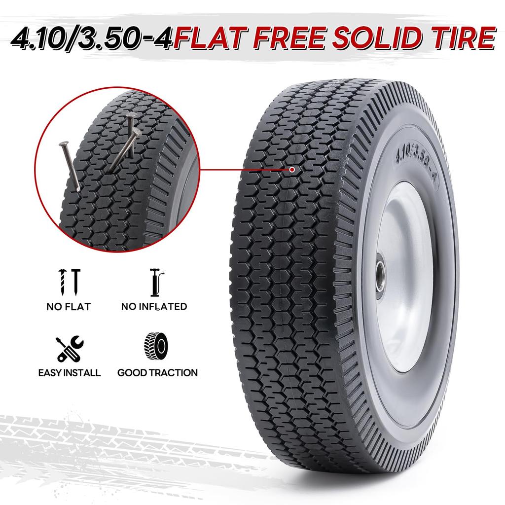 PaoWin Two 4.10-4 Tires, 4.103.50-4 Tires, Suitable for 4.10-43.50-4 Hand TrucksPush CartsCarts, P-039