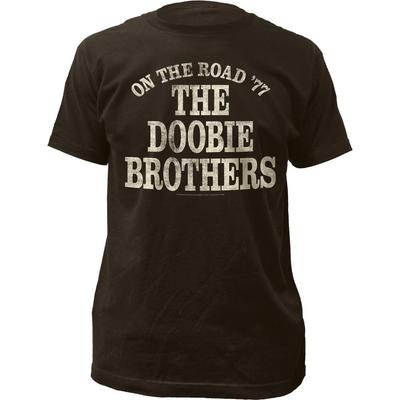 The Doobie Brothers On The Road 77 T-shirt da uomo Musica Classica Band Tee Nuova Nera