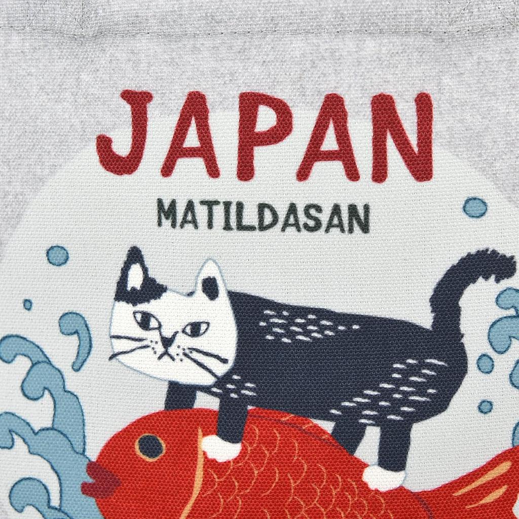 Canvas Petite Tote Matilda und Seebrasse GY [Kusuguru Japan] Tasche mit japanischem Muster,