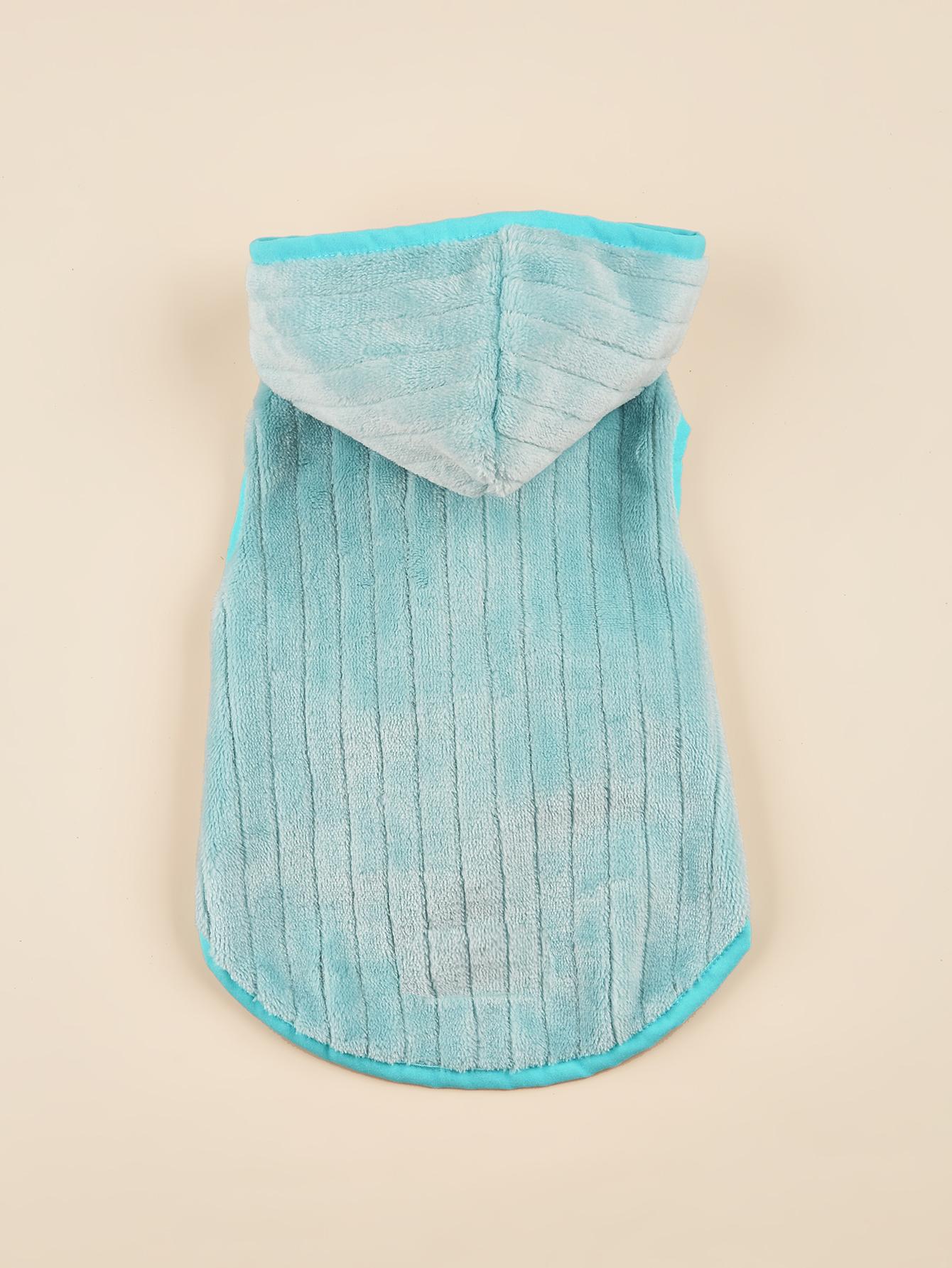 

Dog Hoodies Warm Plush Dog Vest with Hat Soft Fleece Lining Sweater Sweateshirt for Small dog Cat Cute Puppy Winter Striped Clot XS（old） зелёный