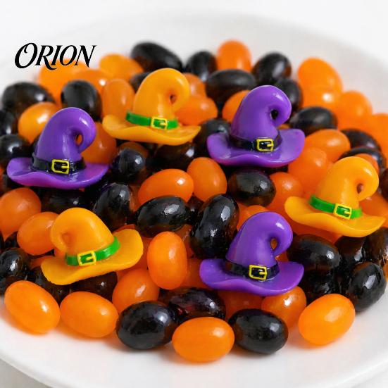 Miniature Fairy Garden Figurine Mini Halloween Witch Hat Ornaments, Resin Wizard Figurines for Decorative Set Succulents Pots Moss Micro-Landscapes