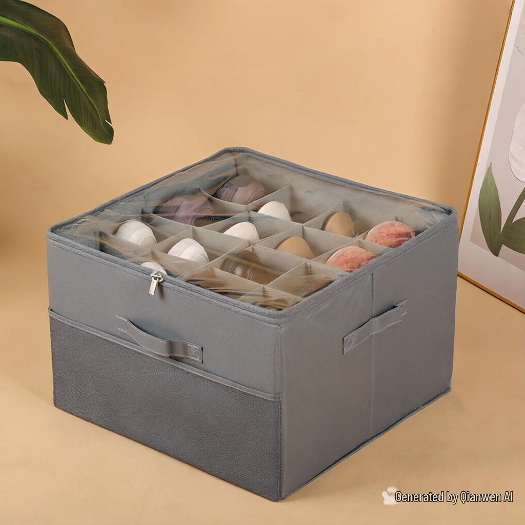 Cross-border Multi-functional Foldable Fabric Shoe Storage and Organizer Box with Lid