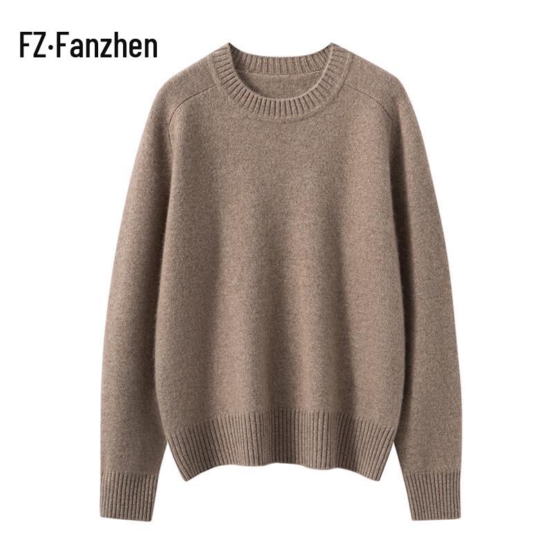 Fanzhen Women's Cashmere Blend Round Neck Sweater
