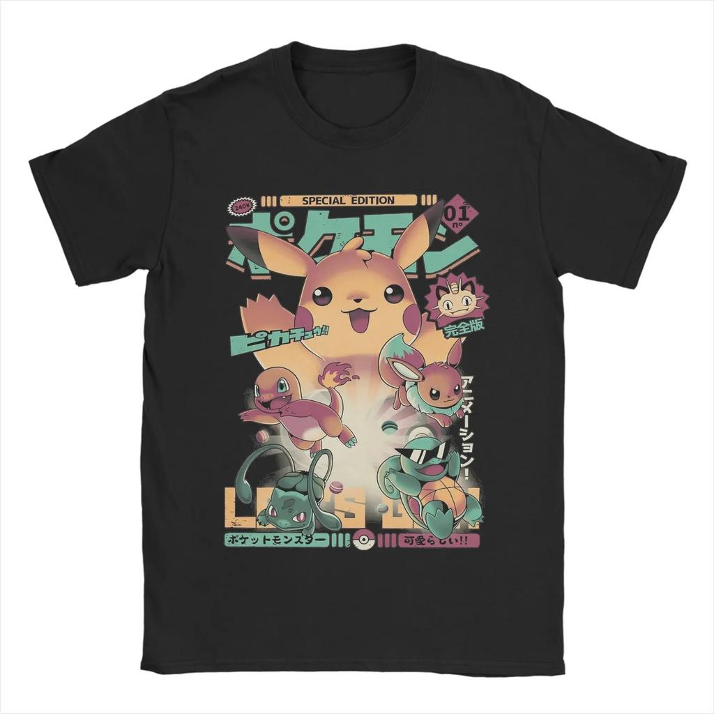 Pokemon Tshirt Mens Pure Cotton Casual Tshirt Round Neck Tshirt Short Sleeve Clothing Summer Sports Casual Short Sleeve Top