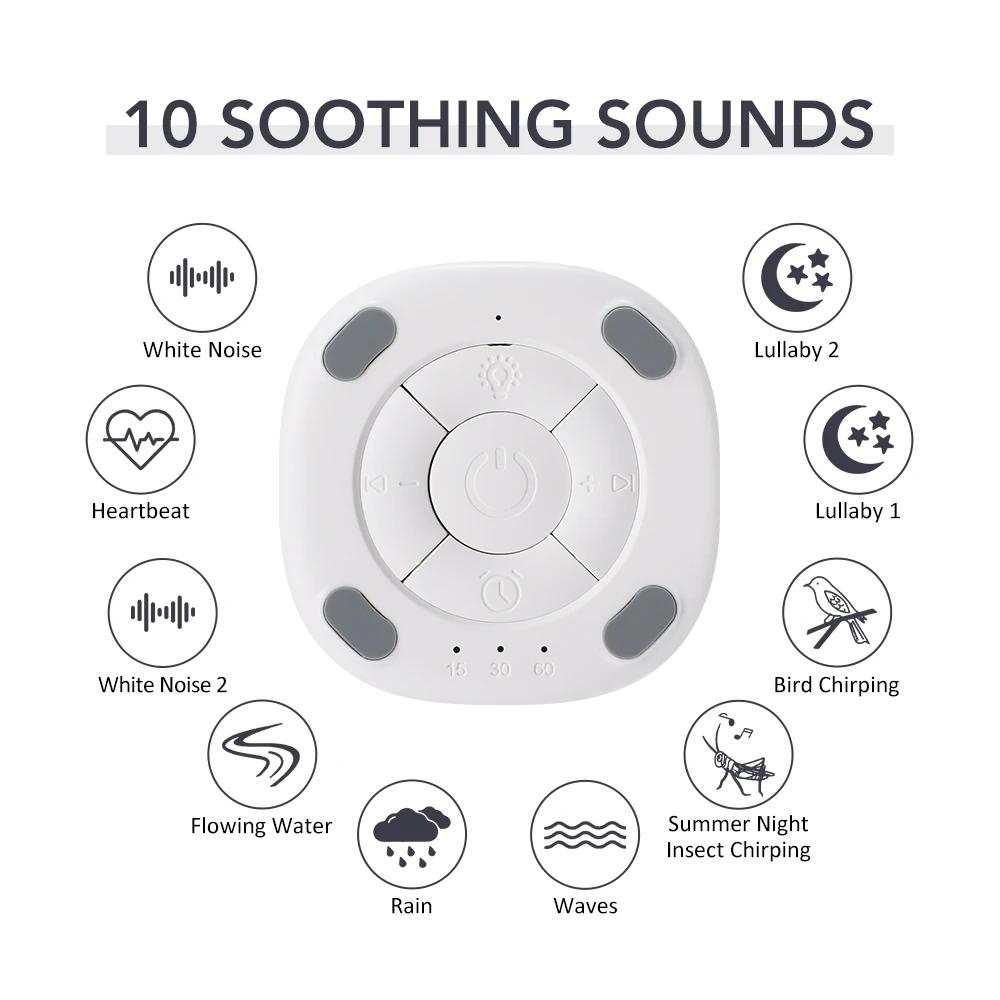 Portable Music Player White Noise Sleep Aid Music 7 Colors Night Light Help Children Fall Asleep Home Intelligent Sleep Monitor