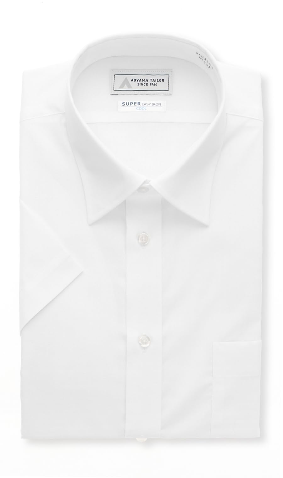 

Yofuku no Aoyama Men s Basic Dress Shirt, Short Sleeve, Wrinkle-Resistant, Washable, Cotton-Polyester Blend, Clean, Stylish, White (ALHA100-00)