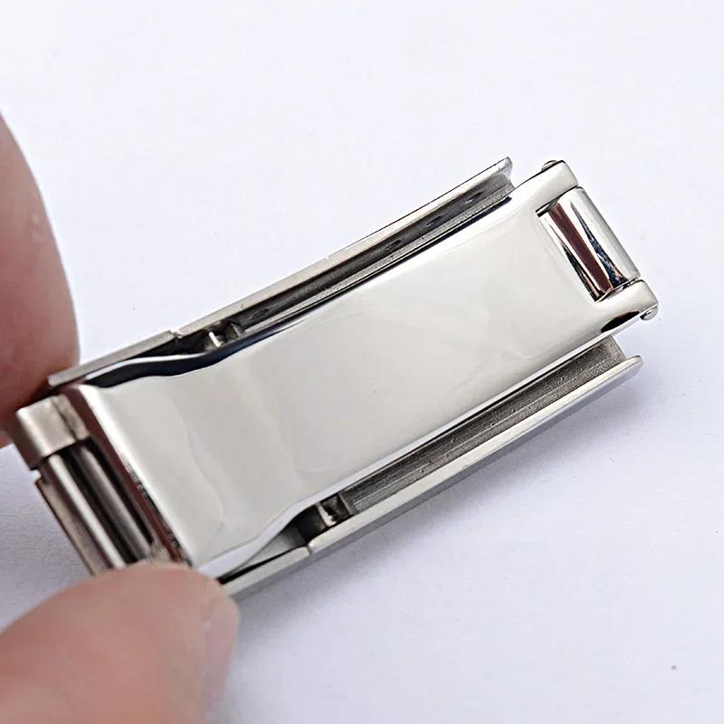 904L Stainless Steel Buckle for Rolex Rubber Watch Strap Clasp for Daytona Double Convex Adjusted Folding Buckle 9mm