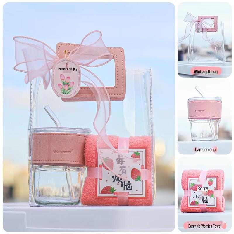 Pink Series Portable Glass Gift Cup
