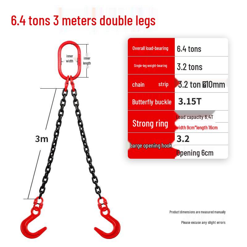 G80 Manganese Steel Double Hook Sling Chain for Lifting and Hoisting