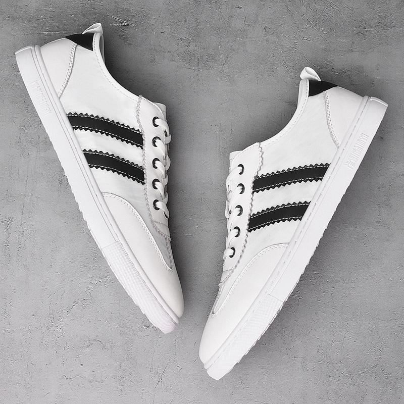 Herren Freizeitschuhe Echtes Leder Mode Herren Sneaker Handgefertigt Atmungsaktiv Herren Slipper Luxus Schnürschuhe Tenis Weiße Schuhe