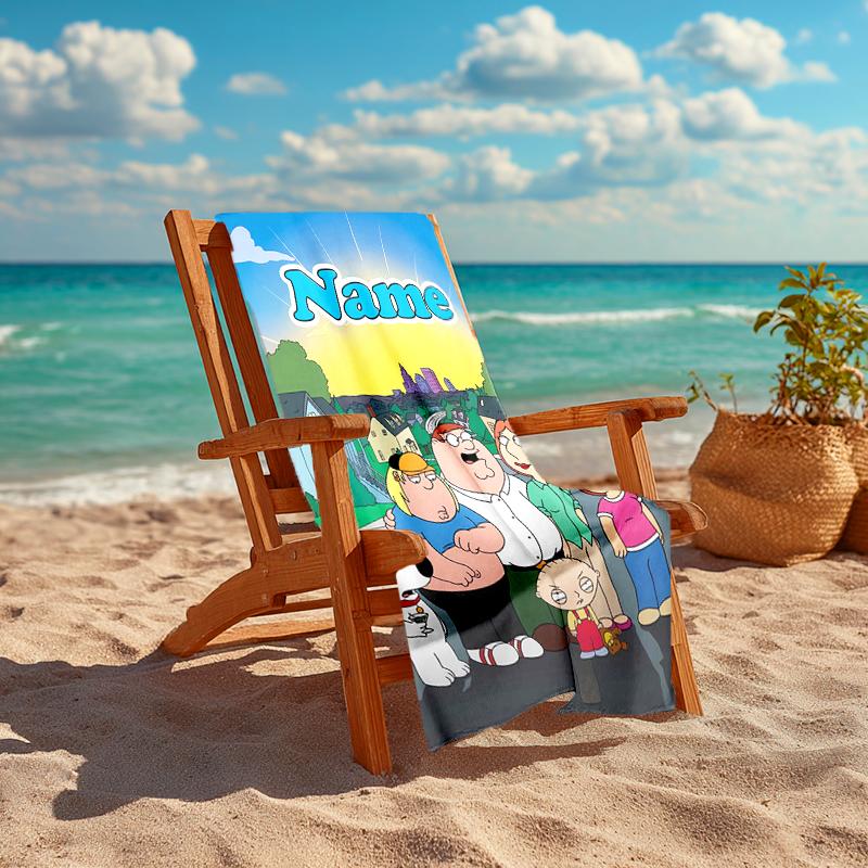 Personalized Customized Proof Beach Towel with Family Guy  Pattern - Soft, Absorbent, Quick-drying, Perfect Swimming, Camping&bathing