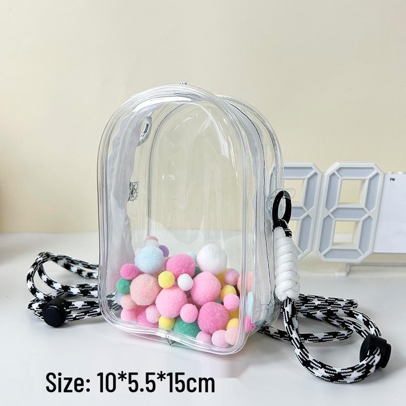

Labubu Gen 3 High-Transparency PVC 15cm Crossbody Ita Bag - Dustproof, Trendy Outing & Toy Stroller Bag Bare Bag (10*5*15cm)