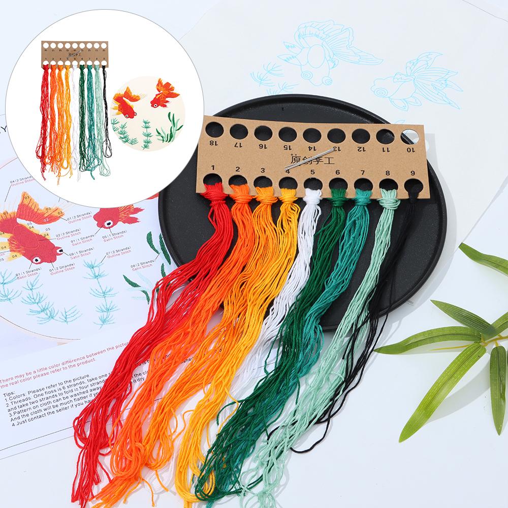 with Pattern and Instructions Crafts Cloth Arts Handmade Embroidery Kit Cloth Threads Tools Cross Stitch DIY Starter Suits