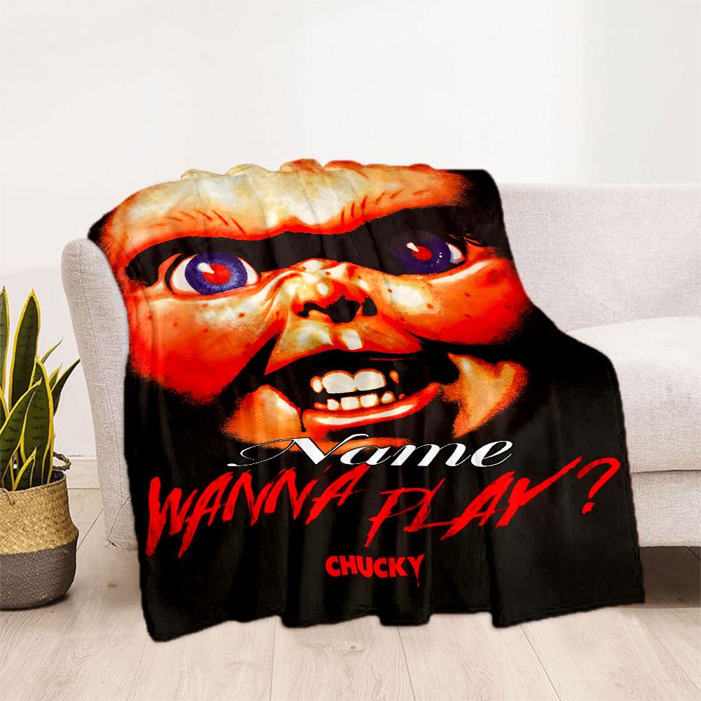 Chucky's Creepy Invitation Personalized Name Blanket Lightweight Personalized Blanket Durable Comfort Throw For Living Room Nap Office Picnics