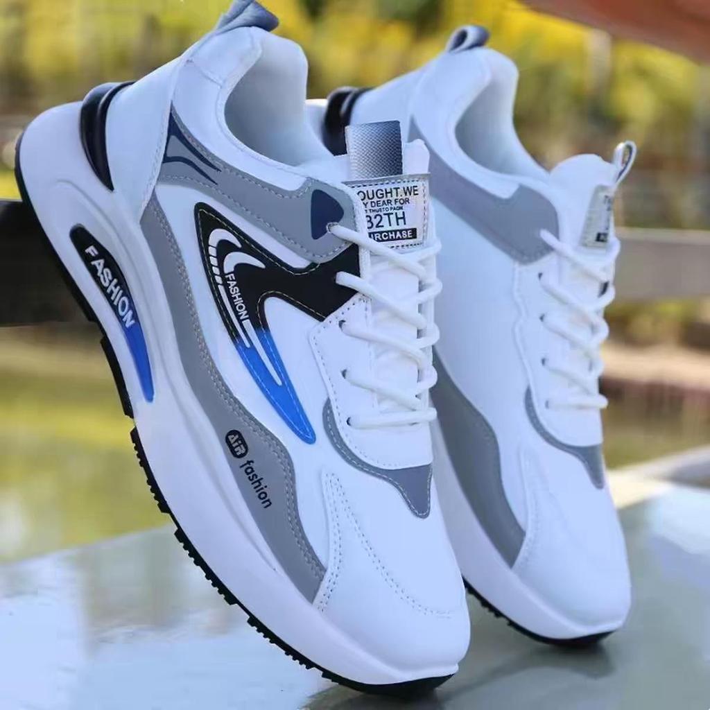 2024 Herrenmode, lässige Leder-Sneaker mit dicker Sohle - Laufschuhe im koreanischen Stil für Studenten