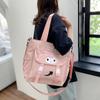 Kuromi New Series Girls Large Capacity Messenger Bag Fashion Cartoon Tote Bag All Match Students Causal Oxford Cloth Bag
