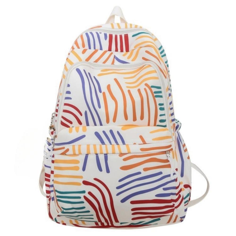 Large Capacity Laptop School Bag Oxford Ins Shoulder Bag Daypack College Stripe Backpack  Travel