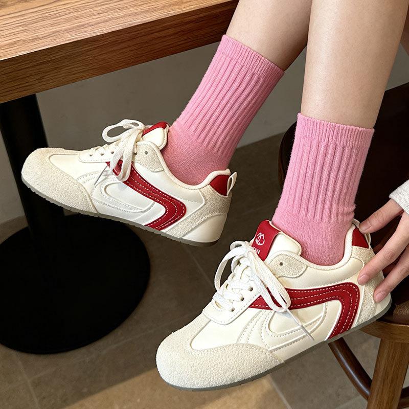 Retro color matching German training shoes women's spring and autumn 2025 new popular versatile white shoes casual sports shoes board shoes