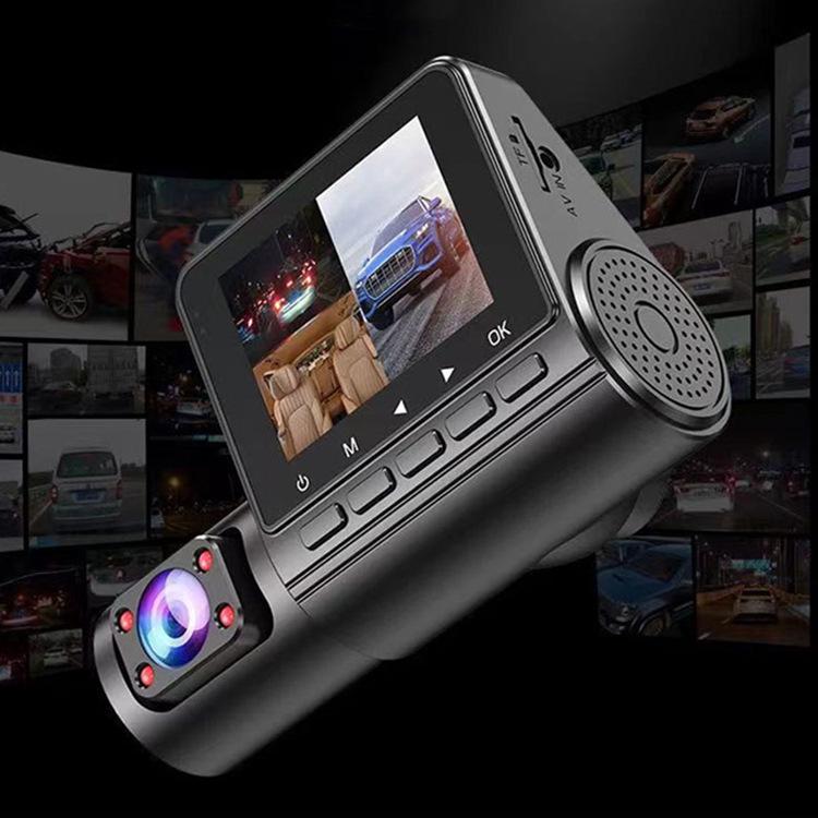 1080P HD Car Dash Cam with 360° Adjustable Triple Lens and Reversing Image
