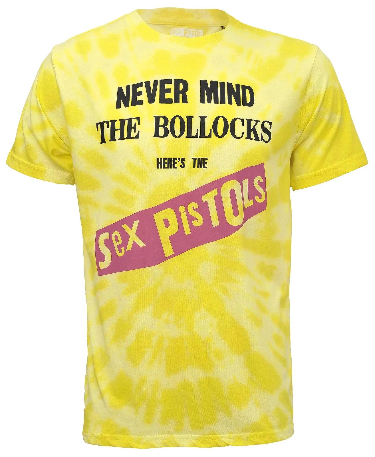 Official Sex Pistols T Shirt Never Mind The Bollocks Tie Dye Yellow S M L XL XXL 4XL