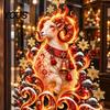 Holiday Window Dressing 2027 Zodiac Sheep Static Clings, Red Gold Russian New Year Glass Traditional Festive Art Decals, Reusable Stickers,