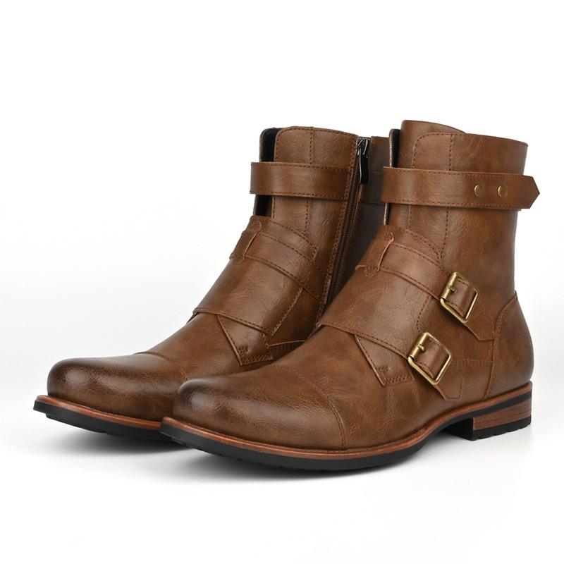 Fashion High Quality Men's Boots Platform Boots Designer Shoes Men Fashion High Leather Boot Retro Ankle Boots for Men Botas Para Hombre