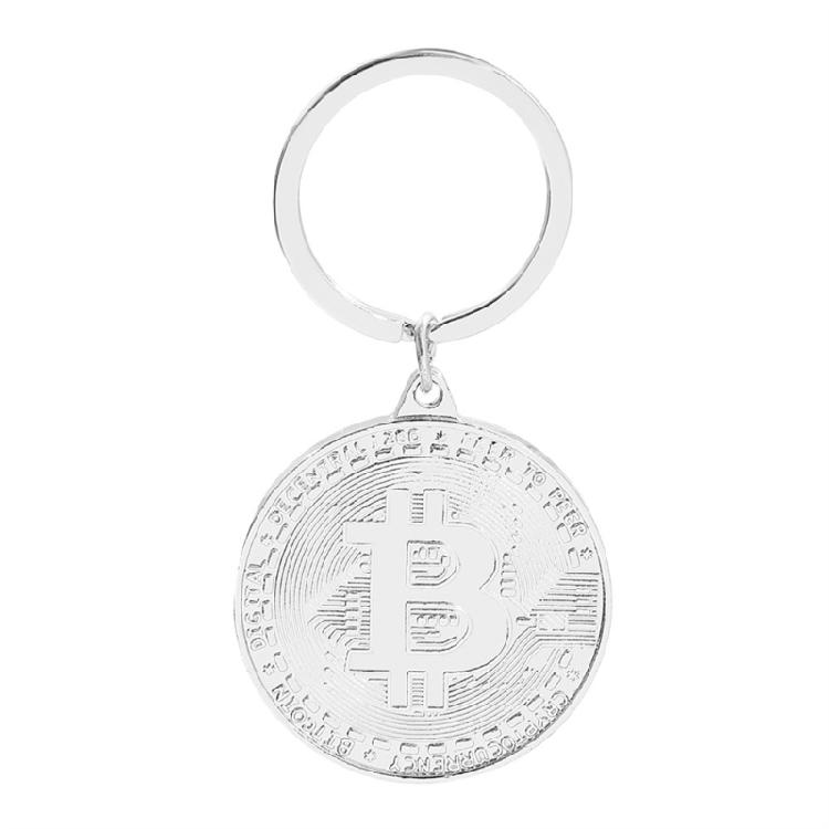 Crypto Collectible Keychain With Bitcoins Motifs Stylish Metal Construction Keyring Pendant For Gifting And Display