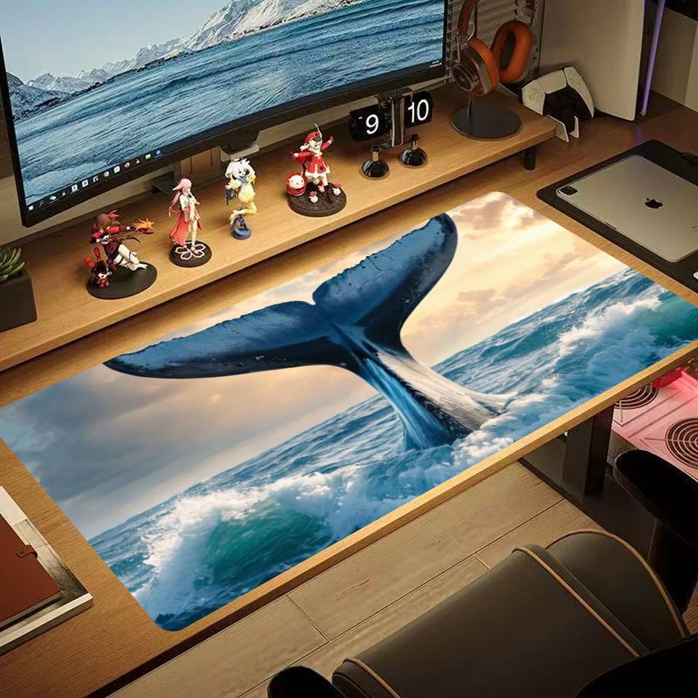 Whale Tail Mouse Pad Computer Accessories Office Game XXL Table Mats Rubber Antislip Gaming Keyboard Mousepads Desk Pads