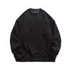 Women's Simple Loose Pure Cotton Brown Round Neck Thin Hoodie with Plus Velvet, Solid Color, Long Sleeve, Suitable for Spring, Autumn, and Winter.