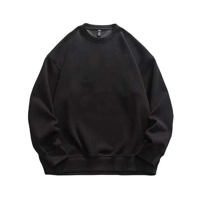 Women's Simple Loose Pure Cotton Brown Round Neck Thin Hoodie with Plus Velvet, Solid Color, Long Sleeve, Suitable for Spring, Autumn, and Winter.