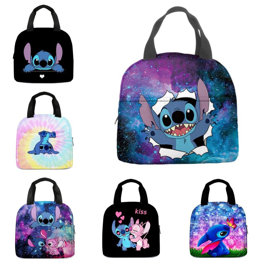Modern Minimalist Stitch Lunch Bag With Polyester Insulation For School Students And Portable Use