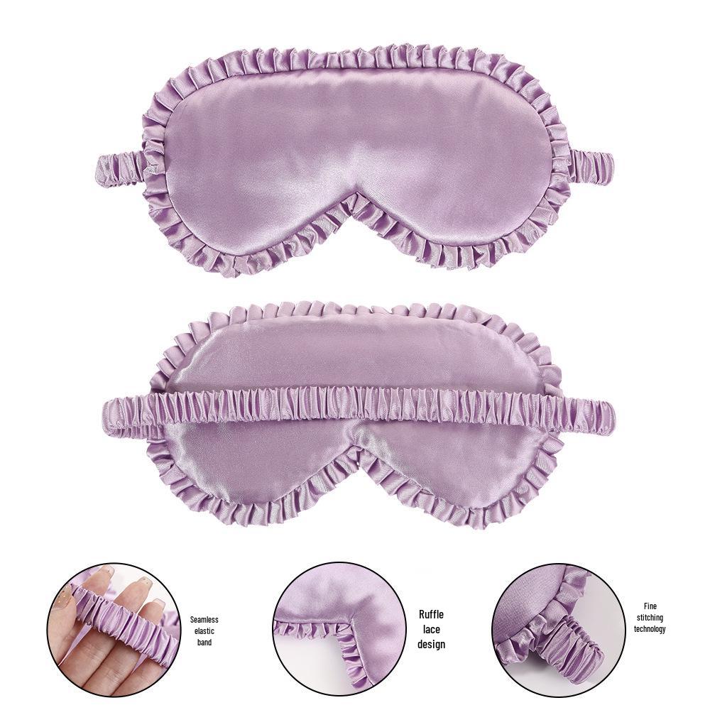 

Кружевная маска для сна из искусственного шелка «Лист лотоса» с затемнением - Дышащая, защита для сна без давления с эластичной лентой. 20x10