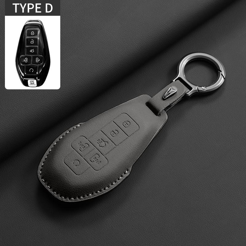 

Car Key Case Cover For Denza D9 Ev Dm N7 N8 Original Car Color Leather Cars Remote Keychain Case Cover Shell Garnish Accessories