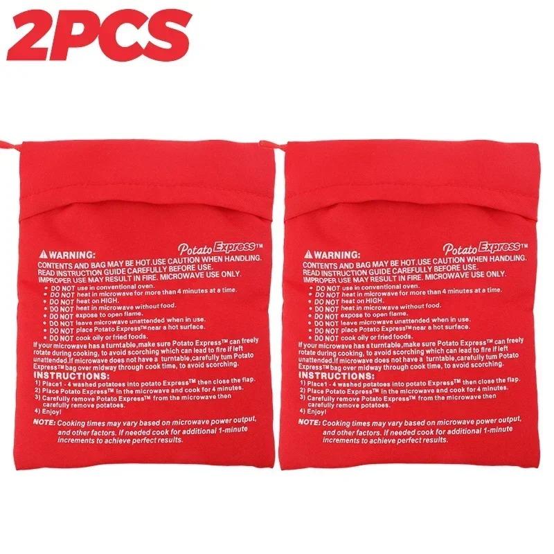 Microwave Potato Bag Reusable Express Microwave Potato Cooker Bag Baked Potato Cooker Perfect Potatoes 4 Minutes Red Baked Pouch