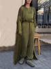 European and American Women's Solid Color Three-Piece Set: Top Vest, Long Pants, Shawl Outerwear - Fashion 25012.