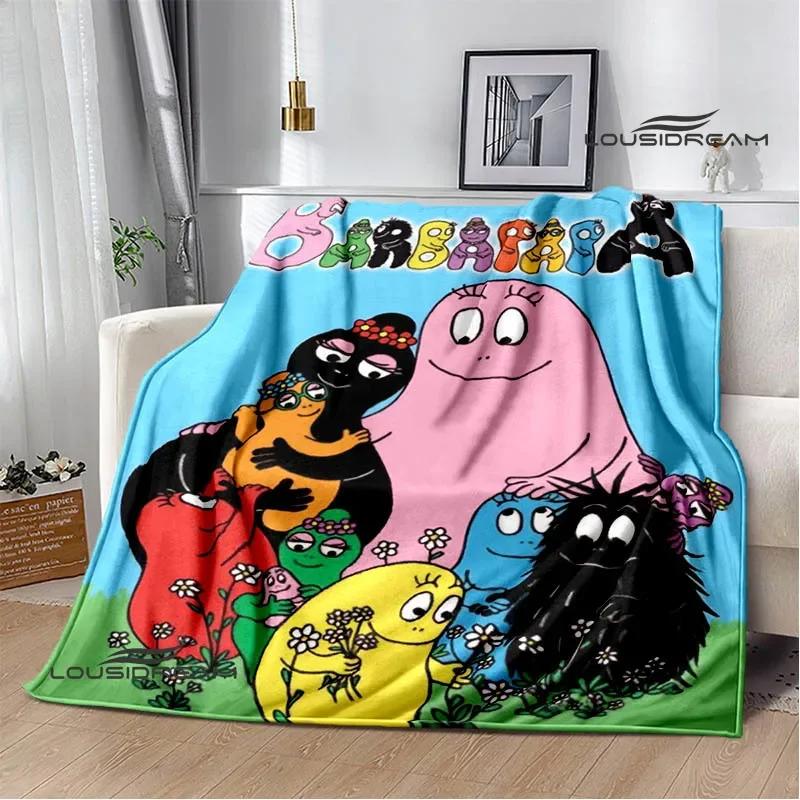 Barbapapa Cartoon Blankets Picnic blanket blankets for beds Flange Warm blanket Home travel blankets bed linings birthday gift