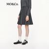 MO&Co. C+ Collection Wool-Blend High-Waisted Pleated A-Line Midi Skirt